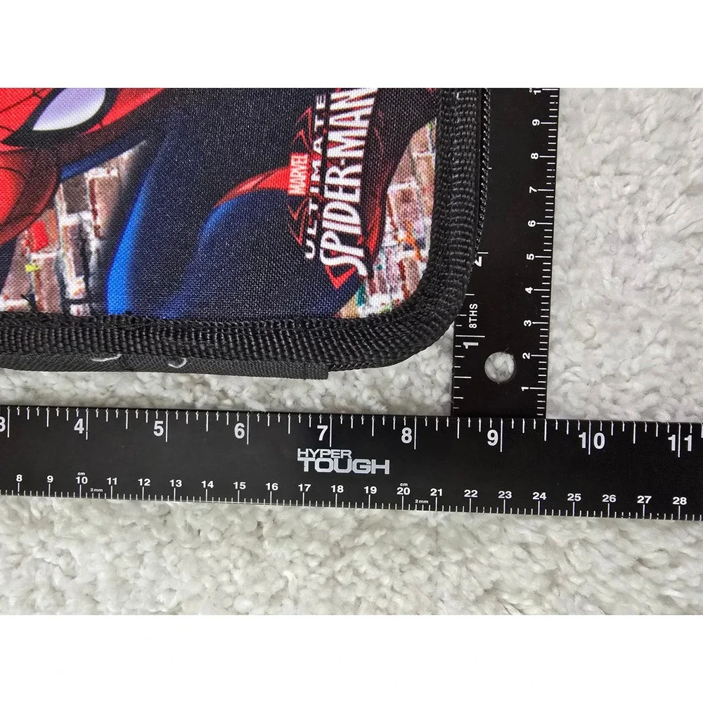 Marvel Ultimate Spider-Man Triple Zipper Pencil Case Black Red REF 51449 NWT